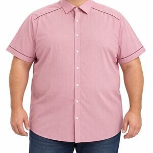 Murano Performance Shirt Mens Big 2X Red Check Stretch Short Sleeve Slim Fit